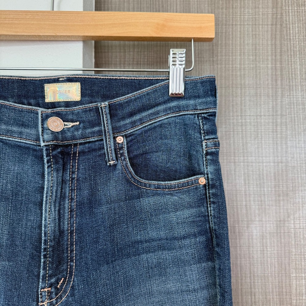 MOTHER The Insider Crop Step Fray Jeans in Girl Crush Cropped Size 27 - Picture 6 of 14